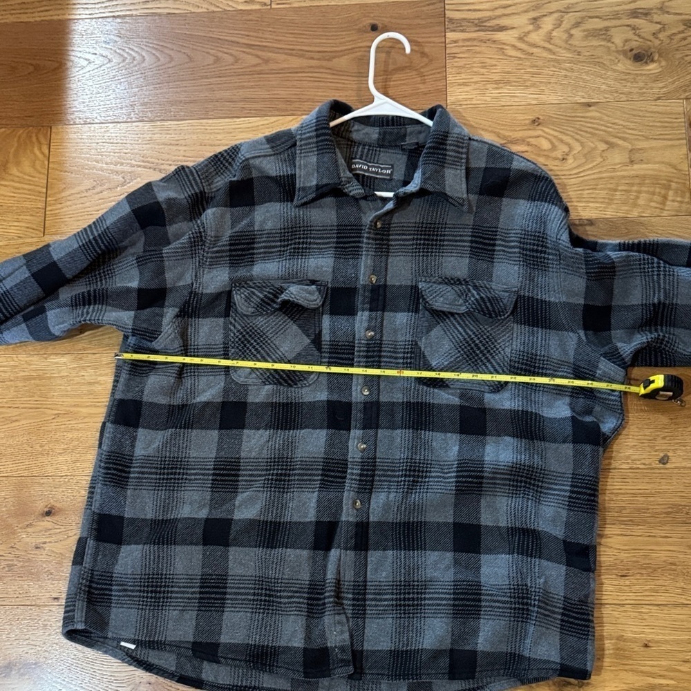 David Taylor Charcoal and Slate Plaid Shirt 2XL A0018 - Picture 7 of 9